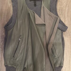 BCBGMaxAzria Olive Leather Vest